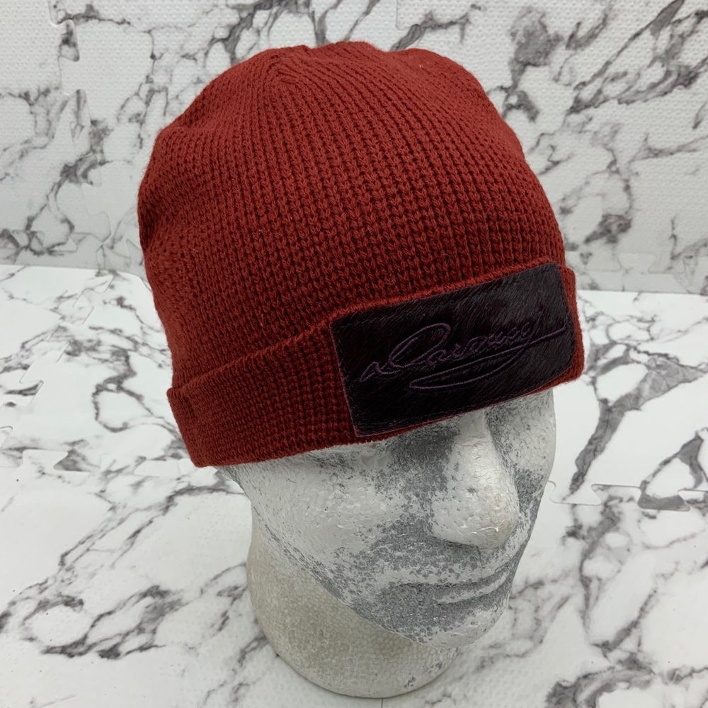 Men's Davoucci Burgundy | Brown Pony Hair Beanies NWT